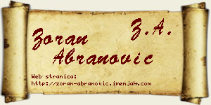 Zoran Abranović vizit kartica